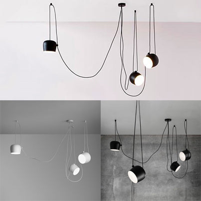 Metal Swag Pendant Light Kit Modern 3/4 Heads Hanging Pendant Light in Black/White with Adjustable Cord Clearhalo 'Ceiling Lights' 'Modern Pendants' 'Modern' 'Pendant Lights' 'Pendants' Lighting' 119120