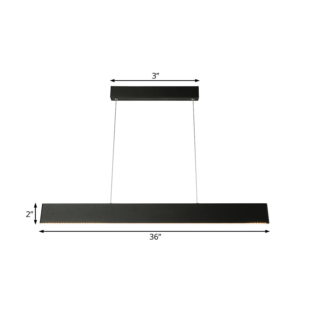 36"/47" Wide Blade Pendant Light Fixture Modern Black LED Hanging Ceiling Light for Dining Room in Warm/White Clearhalo 'Ceiling Lights' 'Modern Pendants' 'Modern' 'Pendant Lights' 'Pendants' Lighting' 119169