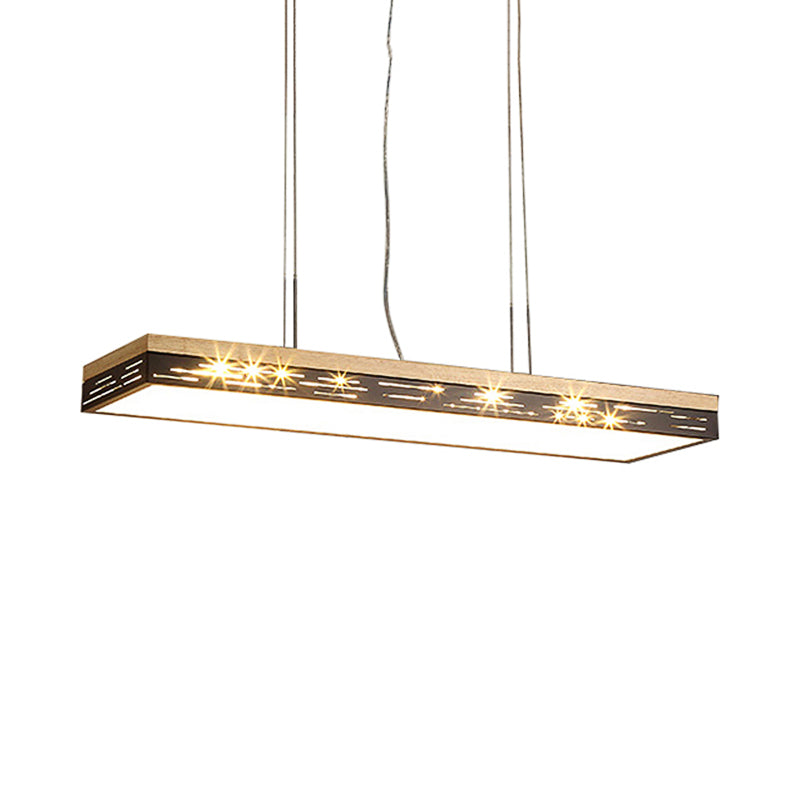23.5"/31.5"/35.5" Wide Black Linear Pendant Ceiling Light Modern LED Hanging Light Fixture in Warm/White/Natural Light Clearhalo 'Ceiling Lights' 'Island Lights' Lighting' 119185