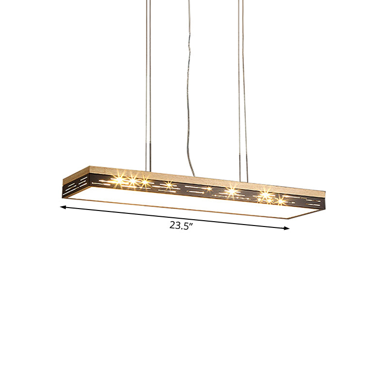 23.5"/31.5"/35.5" Wide Black Linear Pendant Ceiling Light Modern LED Hanging Light Fixture in Warm/White/Natural Light Clearhalo 'Ceiling Lights' 'Island Lights' Lighting' 119186