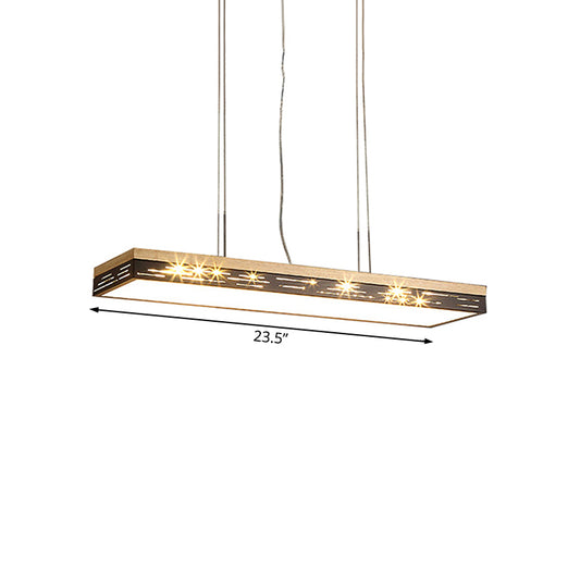 23.5"/31.5"/35.5" Wide Black Linear Pendant Ceiling Light Modern LED Hanging Light Fixture in Warm/White/Natural Light Clearhalo 'Ceiling Lights' 'Island Lights' Lighting' 119186