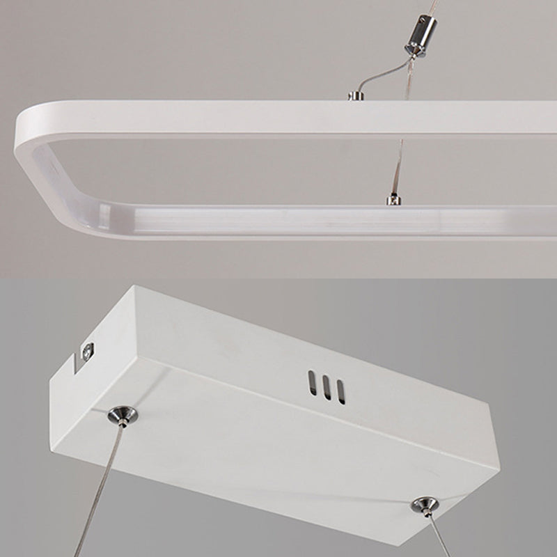 Linear Kitchen Suspension Pendant Acrylic 39"/47" Wide LED Simple Ceiling Light over Island in Warm/White Light Clearhalo 'Ceiling Lights' 'Modern Pendants' 'Modern' 'Pendant Lights' 'Pendants' Lighting' 119195