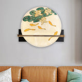 Black Rounded Wall Mural Lamp Oriental Style LED Acrylic Wall Mounted Light with Elk Deer/Fish Pattern Clearhalo 'Wall Lamps & Sconces' 'Wall Lights' Lighting' 1192726