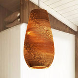 Parchment Paper Vase Shaped Suspended Light Asian Single Pendant Light in Brown for Restaurant Clearhalo 'Ceiling Lights' 'Pendant Lights' 'Pendants' Lighting' 119312