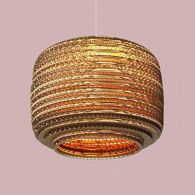 Parchment Paper Vase Shaped Suspended Light Asian Single Pendant Light in Brown for Restaurant Clearhalo 'Ceiling Lights' 'Pendant Lights' 'Pendants' Lighting' 119315