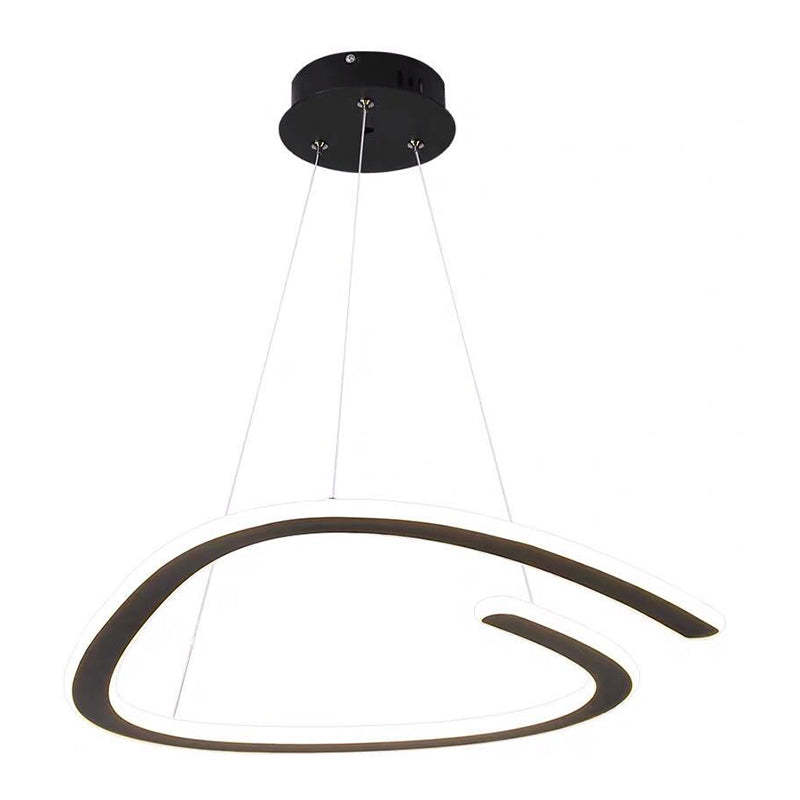 Black Disconnected Triangle Chandelier Simplicity LED Metallic Suspension Light in White/Warm Light Clearhalo 'Ceiling Lights' 'Chandeliers' 'Modern Chandeliers' 'Modern' Lighting' 1193679