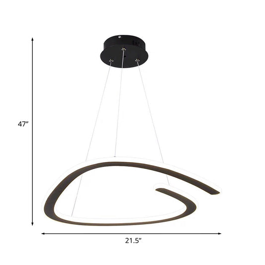 Black Disconnected Triangle Chandelier Simplicity LED Metallic Suspension Light in White/Warm Light Clearhalo 'Ceiling Lights' 'Chandeliers' 'Modern Chandeliers' 'Modern' Lighting' 1193680