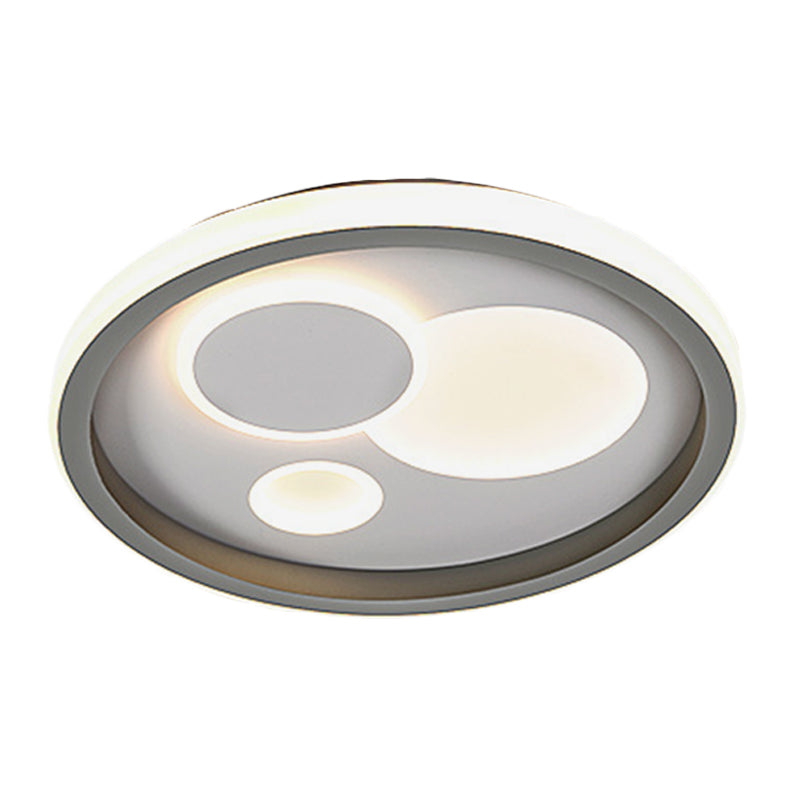 Acrylic Round/Loving Heart Pattern Flush Light Modern LED Grey Flush Mount Fixture for Bedroom Clearhalo 'Ceiling Lights' 'Close To Ceiling Lights' 'Close to ceiling' 'Flush mount' Lighting' 1193765