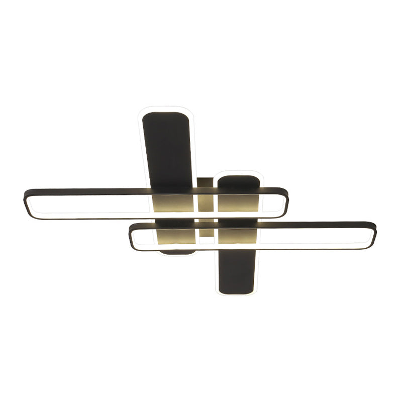 Black Rectangle Frame Flush Light Minimalist LED Acrylic Flush Mounted Lamp Fixture Clearhalo 'Ceiling Lights' 'Close To Ceiling Lights' 'Close to ceiling' 'Flush mount' Lighting' 1193880