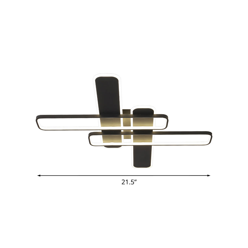 Black Rectangle Frame Flush Light Minimalist LED Acrylic Flush Mounted Lamp Fixture Clearhalo 'Ceiling Lights' 'Close To Ceiling Lights' 'Close to ceiling' 'Flush mount' Lighting' 1193881