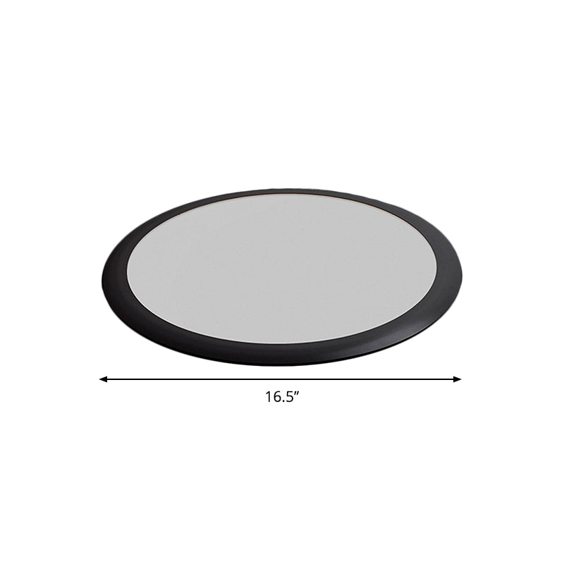 Metallic Round Ceiling Mounted Fixture Minimalist LED Black Flush Lighting in White/Warm Light, 16.5"/20.5"/24.5" Dia Clearhalo 'Ceiling Lights' 'Close To Ceiling Lights' 'Close to ceiling' 'Flush mount' Lighting' 1193936