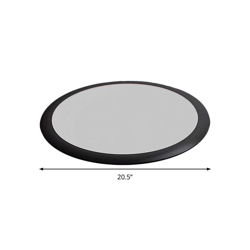 Metallic Round Ceiling Mounted Fixture Minimalist LED Black Flush Lighting in White/Warm Light, 16.5"/20.5"/24.5" Dia Clearhalo 'Ceiling Lights' 'Close To Ceiling Lights' 'Close to ceiling' 'Flush mount' Lighting' 1193937