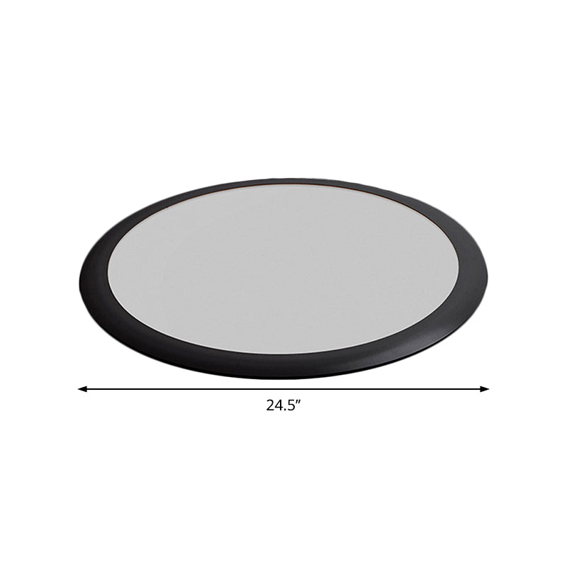 Metallic Round Ceiling Mounted Fixture Minimalist LED Black Flush Lighting in White/Warm Light, 16.5"/20.5"/24.5" Dia Clearhalo 'Ceiling Lights' 'Close To Ceiling Lights' 'Close to ceiling' 'Flush mount' Lighting' 1193938