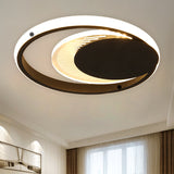 Metal Circle Flush Ceiling Light Simple White/Black Finish LED Flushmount Lamp in White/Warm Light Black Clearhalo 'Ceiling Lights' 'Close To Ceiling Lights' 'Close to ceiling' 'Flush mount' Lighting' 1193951