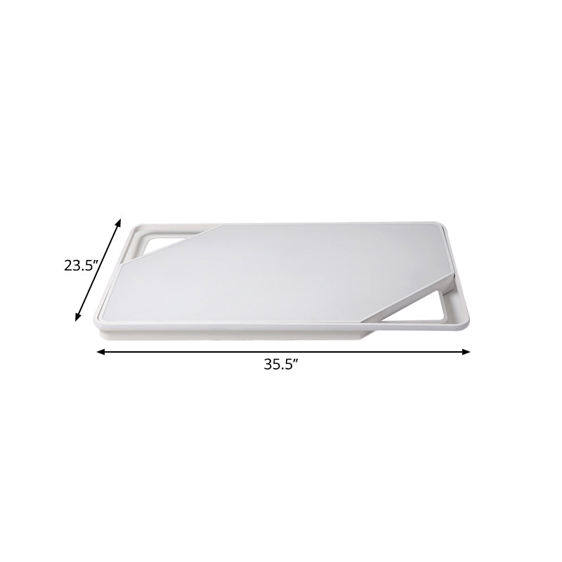 White Rectangular Flushmount Simplicity LED Metal Ceiling Mounted Light, White/Warm Light Clearhalo 'Ceiling Lights' 'Close To Ceiling Lights' 'Close to ceiling' 'Flush mount' Lighting' 1194042