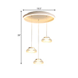 Jar Shaped Multi Ceiling Light Modern Acrylic 3 Heads White LED Pendulum Lamp in White/Warm Light Clearhalo 'Ceiling Lights' 'Modern Pendants' 'Modern' 'Pendant Lights' 'Pendants' Lighting' 1194107