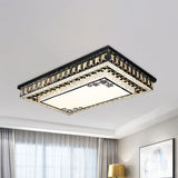 Inserted Crystal Black Flush Light Rectangular Contemporary LED Flush Mount Ceiling Light Clearhalo 'Ceiling Lights' 'Close To Ceiling Lights' 'Close to ceiling' 'Flush mount' Lighting' 1194181