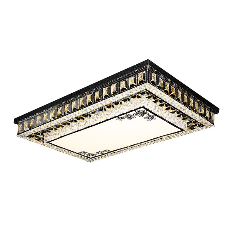 Inserted Crystal Black Flush Light Rectangular Contemporary LED Flush Mount Ceiling Light Clearhalo 'Ceiling Lights' 'Close To Ceiling Lights' 'Close to ceiling' 'Flush mount' Lighting' 1194182