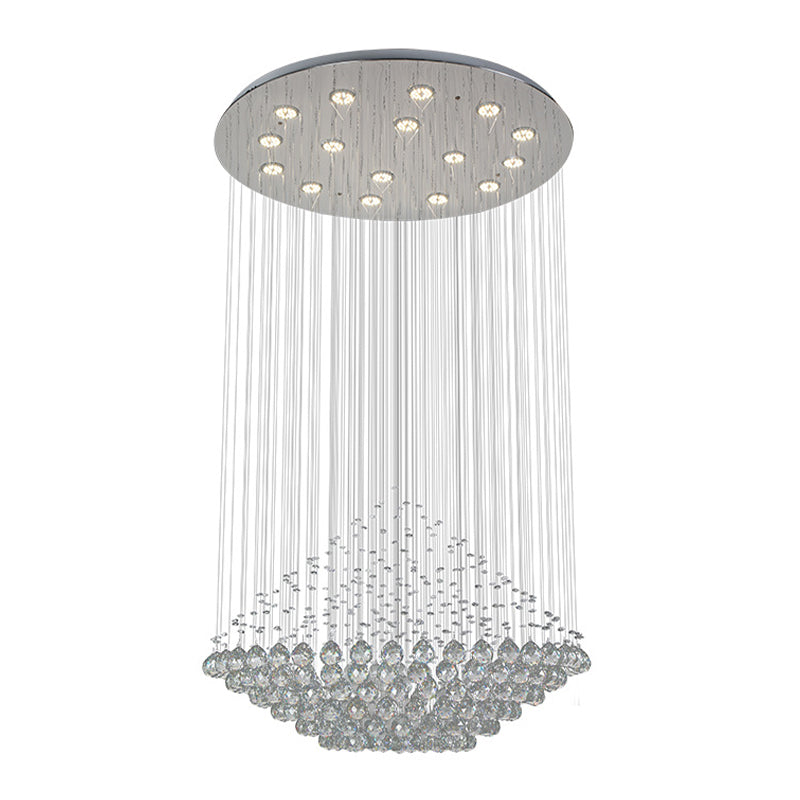 Faceted Crystal Orbs LED Multi Pendant Modern Stylish Chrome Diamond Shaped Hall Ceiling Hanging Light Clearhalo 'Ceiling Lights' 'Modern Pendants' 'Modern' 'Pendant Lights' 'Pendants' Lighting' 1194214