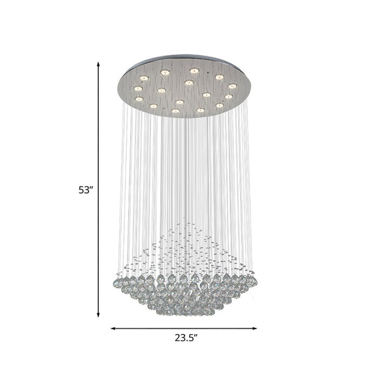 Faceted Crystal Orbs LED Multi Pendant Modern Stylish Chrome Diamond Shaped Hall Ceiling Hanging Light Clearhalo 'Ceiling Lights' 'Modern Pendants' 'Modern' 'Pendant Lights' 'Pendants' Lighting' 1194215