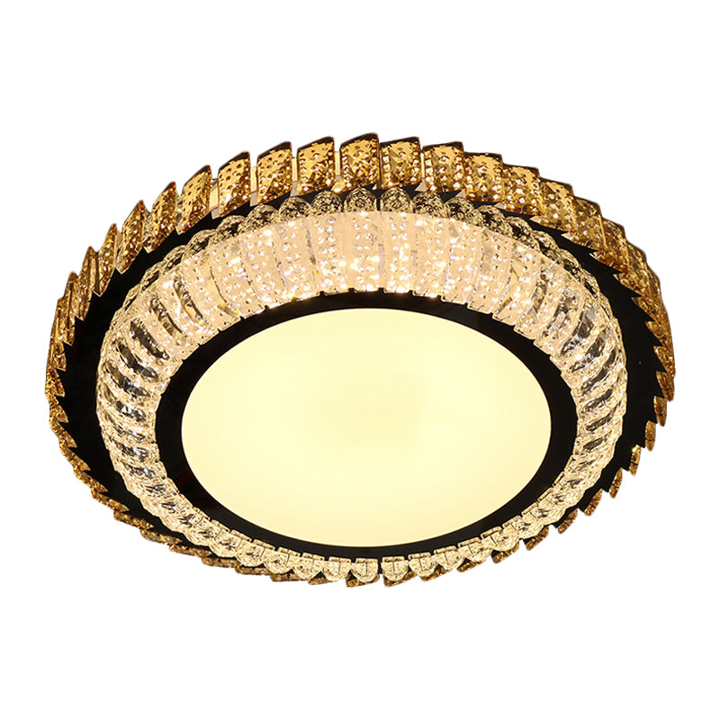 Crystal Round Ceiling Flush Mount Simplicity Bedroom LED Flush Mounted Lamp in Stainless Steel Clearhalo 'Ceiling Lights' 'Close To Ceiling Lights' 'Close to ceiling' 'Flush mount' Lighting' 1194258