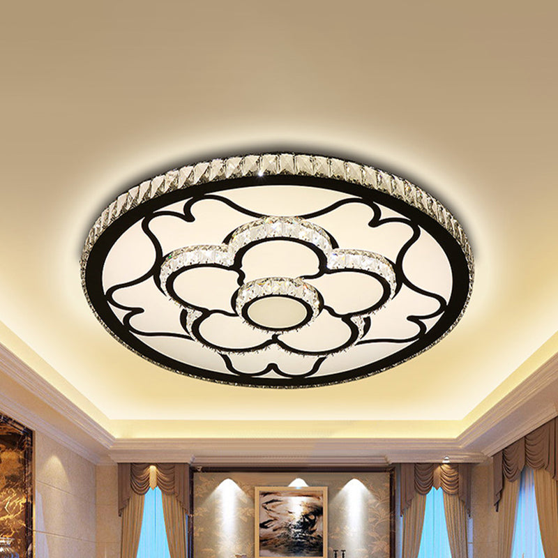 Floral LED Flush Ceiling Light Modernist Stainless Steel Inserted Crystal Flush Mount Light Clearhalo 'Ceiling Lights' 'Close To Ceiling Lights' 'Close to ceiling' 'Flush mount' Lighting' 1194269