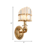 Postmodern Half-Shade Wall Light 1 Head Tri-Sided Crystal Rod Wall Mounted Lamp in Gold Clearhalo 'Cast Iron' 'Glass' 'Industrial' 'Modern wall lights' 'Modern' 'Tiffany' 'Traditional wall lights' 'Wall Lamps & Sconces' 'Wall Lights' Lighting' 1194430