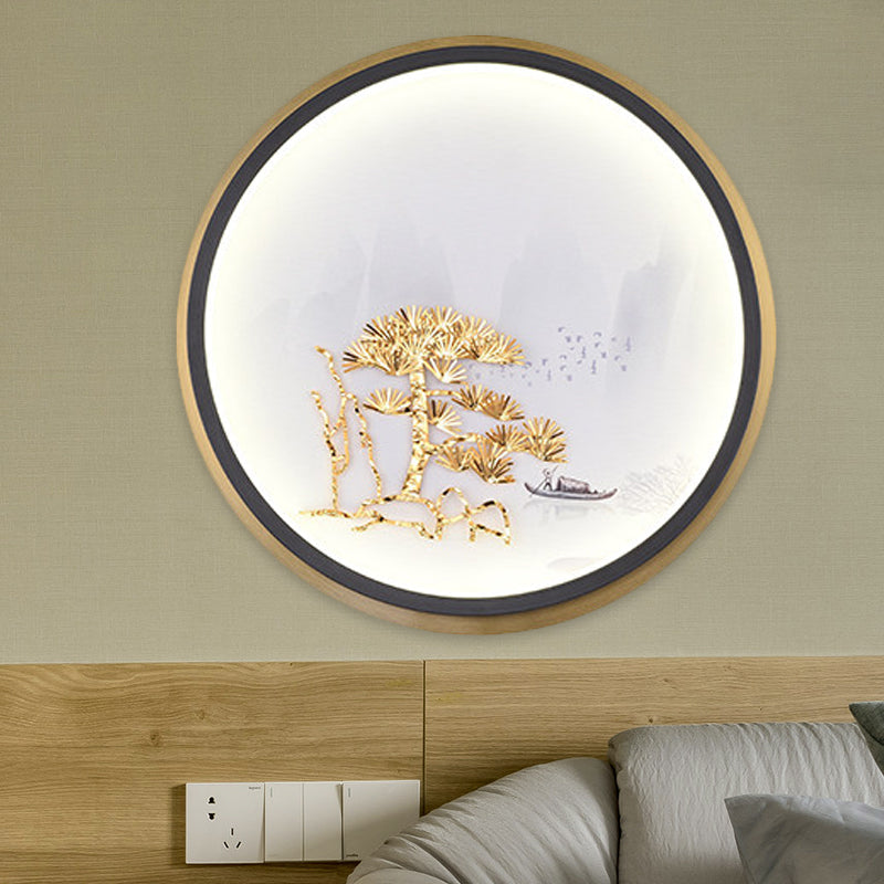 Pine popular Round Wall Light