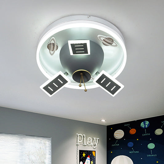 Nordic Satellite Shape Flush Mounted Lamp Acrylic LED Kids Flush Ceiling Light in Grey Clearhalo 'Ceiling Lights' 'Close To Ceiling Lights' 'Close to ceiling' 'Flush mount' Lighting' 1194634