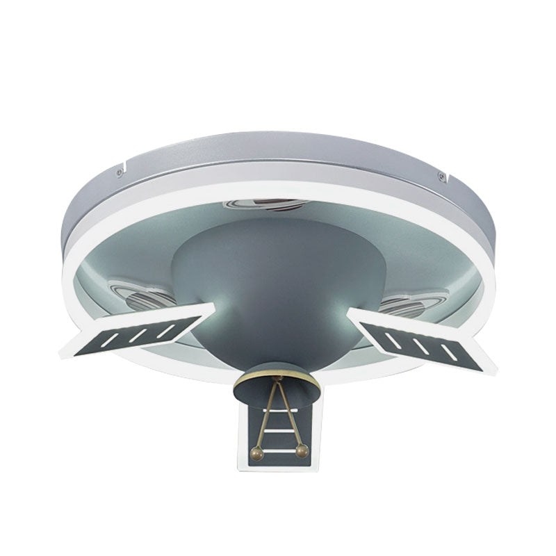 Nordic Satellite Shape Flush Mounted Lamp Acrylic LED Kids Flush Ceiling Light in Grey Clearhalo 'Ceiling Lights' 'Close To Ceiling Lights' 'Close to ceiling' 'Flush mount' Lighting' 1194635