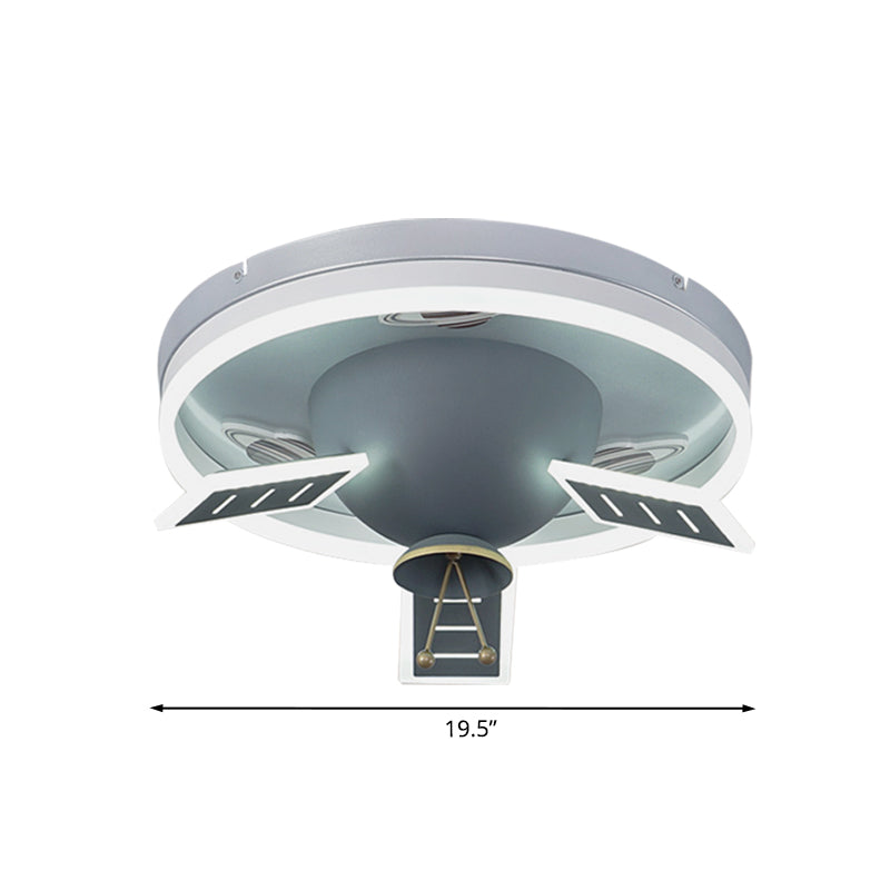 Nordic Satellite Shape Flush Mounted Lamp Acrylic LED Kids Flush Ceiling Light in Grey Clearhalo 'Ceiling Lights' 'Close To Ceiling Lights' 'Close to ceiling' 'Flush mount' Lighting' 1194636