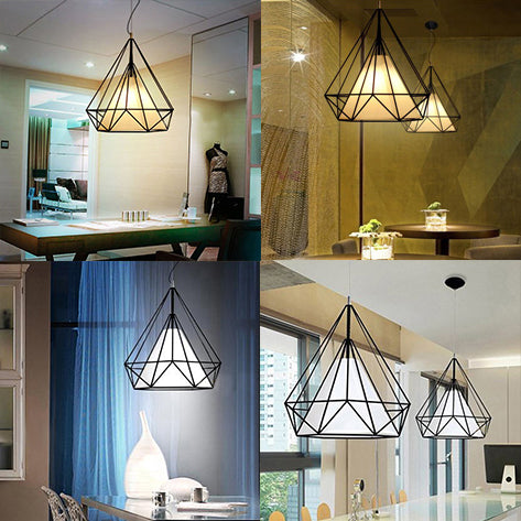 Black Wire Cage Hanging Pendant with Fabric Shade Metal Modern 1 Light Pendant Lamp for Dining Room Clearhalo 'Ceiling Lights' 'Modern Pendants' 'Modern' 'Pendant Lights' 'Pendants' Lighting' 119485