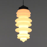 Contemporary 1 Light Pendant Light with White/Amber/Smoke Glass Shade Black Ribbed Hanging Ceiling Lamp Clearhalo 'Ceiling Lights' 'Glass shade' 'Glass' 'Modern Pendants' 'Modern' 'Pendant Lights' 'Pendants' Lighting' 119490