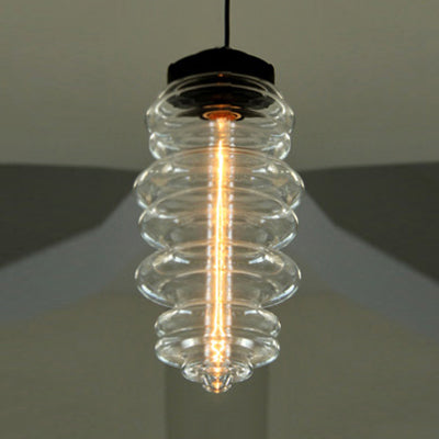 Contemporary 1 Light Pendant Light with White/Amber/Smoke Glass Shade Black Ribbed Hanging Ceiling Lamp Clearhalo 'Ceiling Lights' 'Glass shade' 'Glass' 'Modern Pendants' 'Modern' 'Pendant Lights' 'Pendants' Lighting' 119491