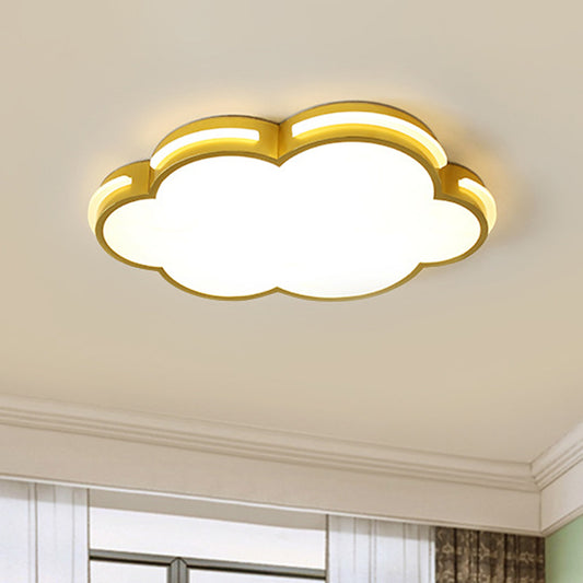 Nordic Cloud-Shape Ceiling Flush Acrylic LED Bedroom Flush Mount Lighting in Gold Gold Clearhalo 'Ceiling Lights' 'Close To Ceiling Lights' 'Close to ceiling' 'Flush mount' Lighting' 1195151