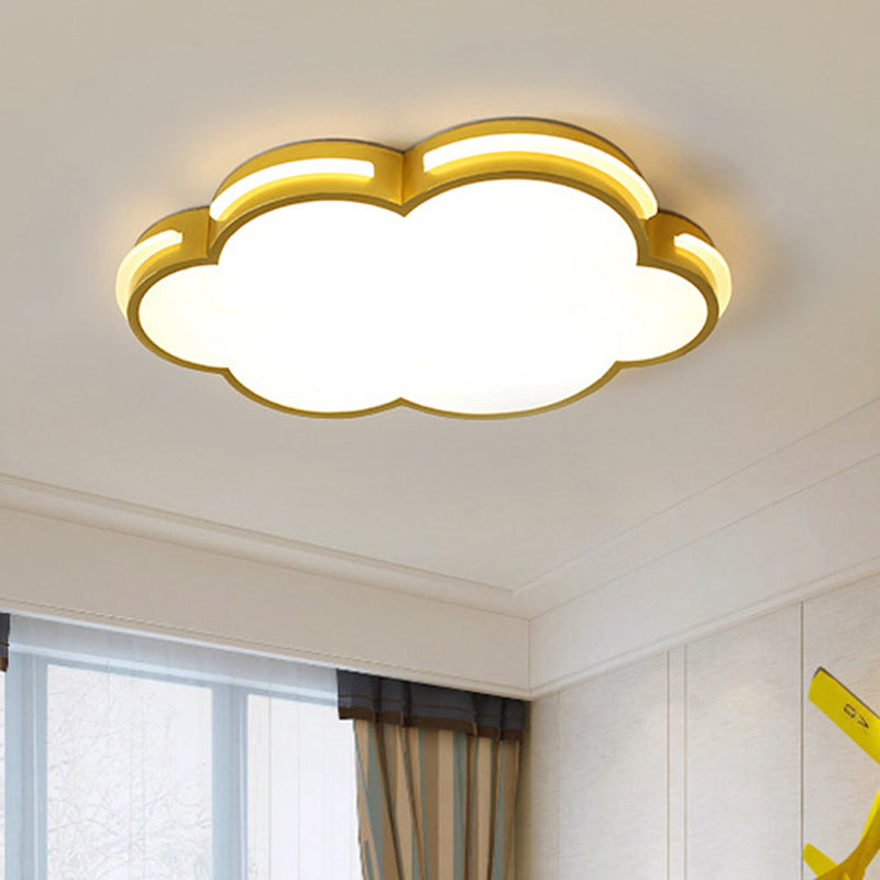 Nordic Cloud-Shape Ceiling Flush Acrylic LED Bedroom Flush Mount Lighting in Gold Clearhalo 'Ceiling Lights' 'Close To Ceiling Lights' 'Close to ceiling' 'Flush mount' Lighting' 1195152