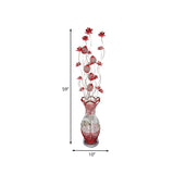 LED Vase Shape Floor Lamp Decorative Red Metallic Standing Light with Flower Design Clearhalo 'Floor Lamps' 'Lamps' Lighting' 1195322