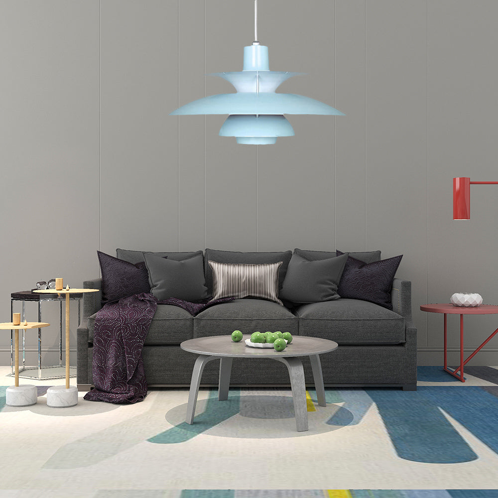 3 Layers Pendant Light with Flared Shade Macaron Style Aluminum 1 Light Black/Gray Hanging Lamp, 12"/16" Wide Clearhalo 'Ceiling Lights' 'Modern Pendants' 'Modern' 'Pendant Lights' 'Pendants' Lighting' 119552