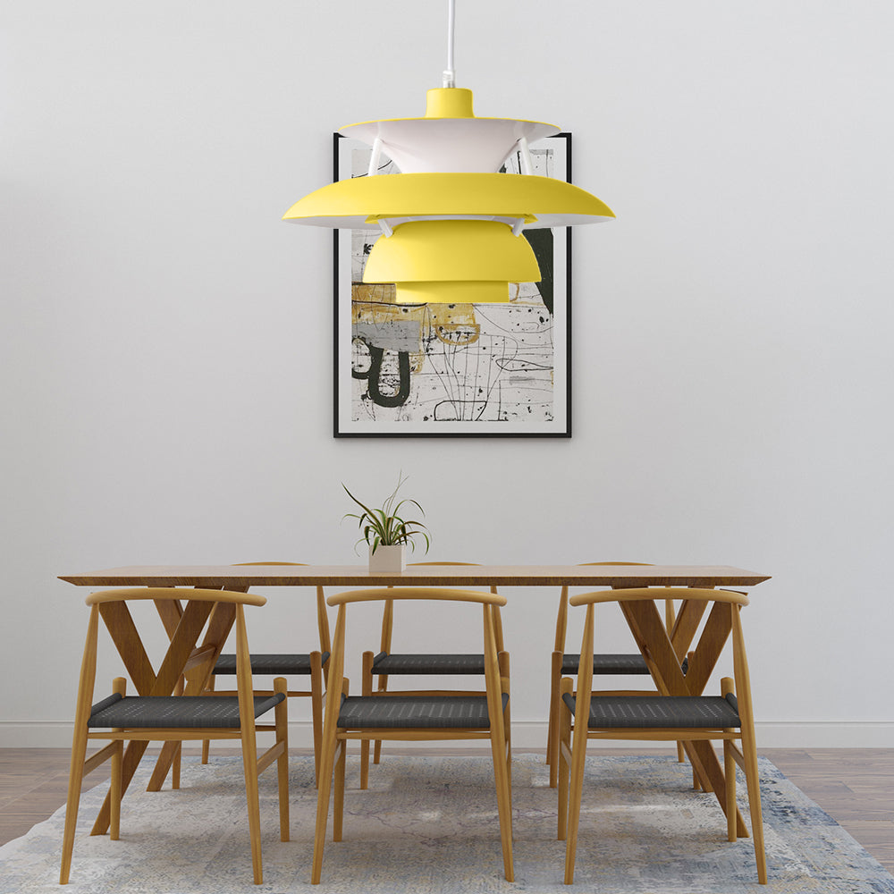 3 Layers Pendant Light with Flared Shade Macaron Style Aluminum 1 Light Black/Gray Hanging Lamp, 12"/16" Wide Clearhalo 'Ceiling Lights' 'Modern Pendants' 'Modern' 'Pendant Lights' 'Pendants' Lighting' 119557