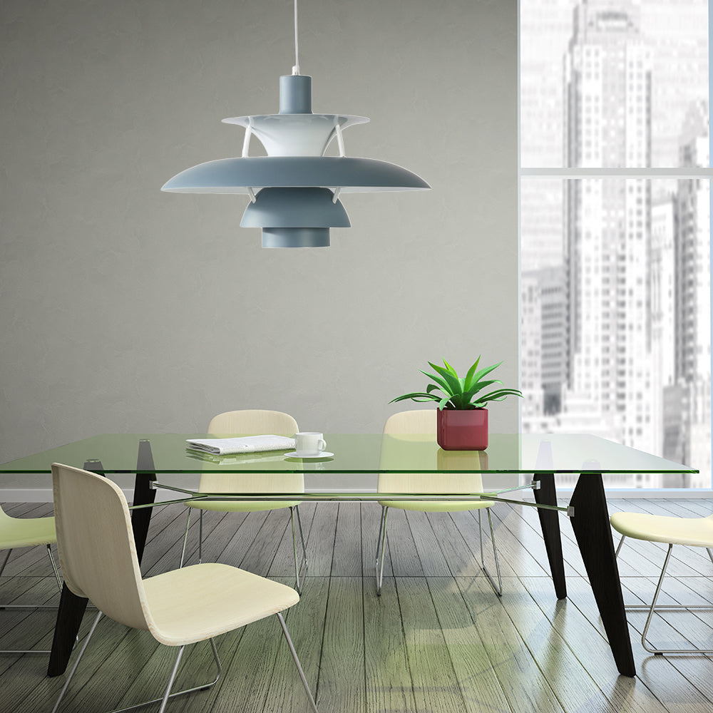 3 Layers Pendant Light with Flared Shade Macaron Style Aluminum 1 Light Black/Gray Hanging Lamp, 12"/16" Wide Clearhalo 'Ceiling Lights' 'Modern Pendants' 'Modern' 'Pendant Lights' 'Pendants' Lighting' 119589