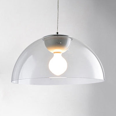 Nordic 1 Light Suspension Pendant with Acrylic Shade Red/Black/White Dome Ceiling Pendant Light Clearhalo 'Ceiling Lights' 'Modern Pendants' 'Modern' 'Pendant Lights' 'Pendants' Lighting' 119656