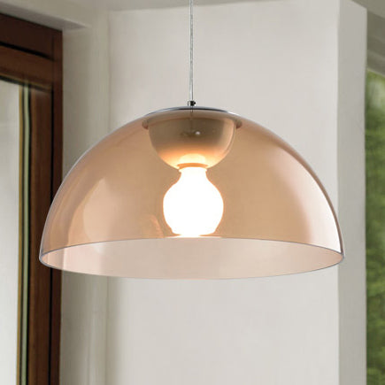 Nordic 1 Light Suspension Pendant with Acrylic Shade Red/Black/White Dome Ceiling Pendant Light Clearhalo 'Ceiling Lights' 'Modern Pendants' 'Modern' 'Pendant Lights' 'Pendants' Lighting' 119658