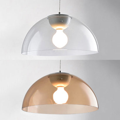 Nordic 1 Light Suspension Pendant with Acrylic Shade Red/Black/White Dome Ceiling Pendant Light Clearhalo 'Ceiling Lights' 'Modern Pendants' 'Modern' 'Pendant Lights' 'Pendants' Lighting' 119660