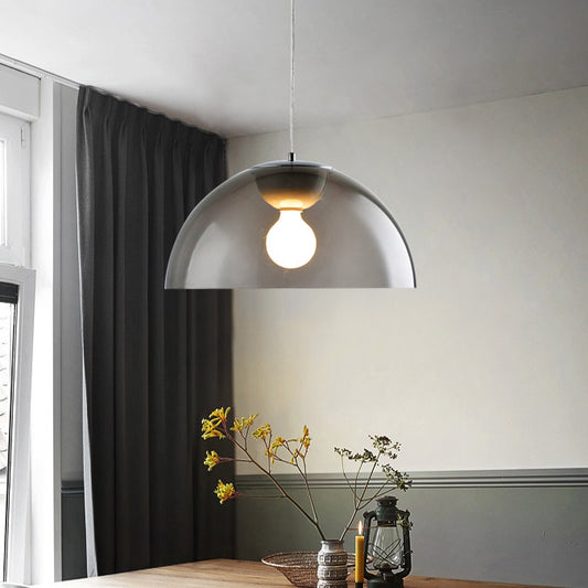 Nordic 1 Light Suspension Pendant with Acrylic Shade Red/Black/White Dome Ceiling Pendant Light Black Clearhalo 'Ceiling Lights' 'Modern Pendants' 'Modern' 'Pendant Lights' 'Pendants' Lighting' 119663