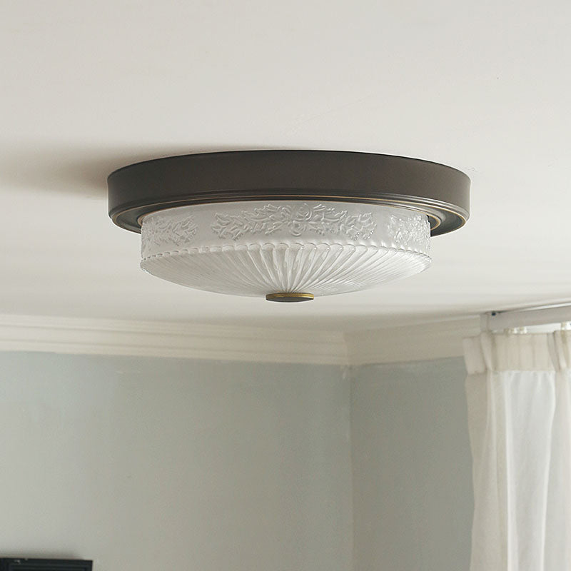 Rural Circular Ceiling Light LED Crystal Flush Mount Recessed Lighting in Black for Bedroom Clearhalo 'Ceiling Lights' 'Close To Ceiling Lights' 'Close to ceiling' 'Flush mount' Lighting' 1197682