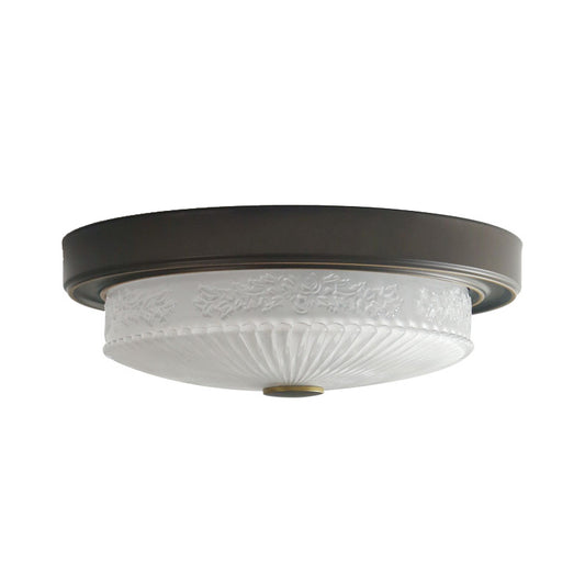 Rural Circular Ceiling Light LED Crystal Flush Mount Recessed Lighting in Black for Bedroom Clearhalo 'Ceiling Lights' 'Close To Ceiling Lights' 'Close to ceiling' 'Flush mount' Lighting' 1197683