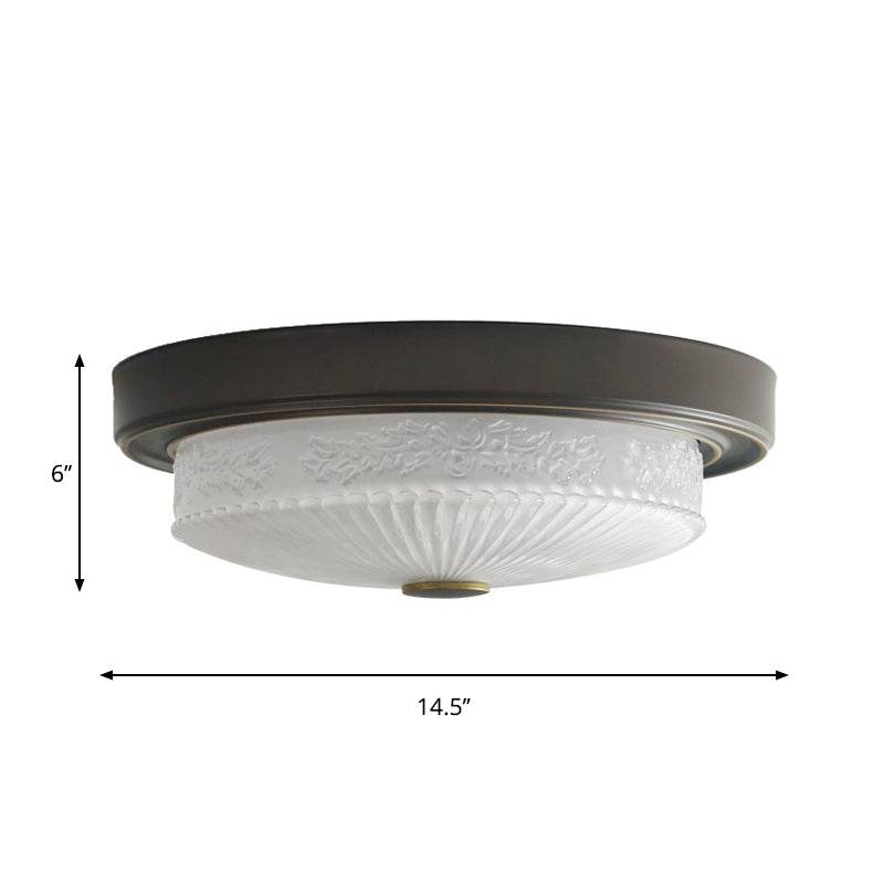 Rural Circular Ceiling Light LED Crystal Flush Mount Recessed Lighting in Black for Bedroom Clearhalo 'Ceiling Lights' 'Close To Ceiling Lights' 'Close to ceiling' 'Flush mount' Lighting' 1197684