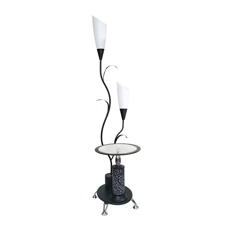 Branch Shaped Standing Lamp Countryside 2 Bulbs Metallic Floor Light in White/Black for Guest Room Clearhalo 'Floor Lamps' 'Lamps' Lighting' 1197727