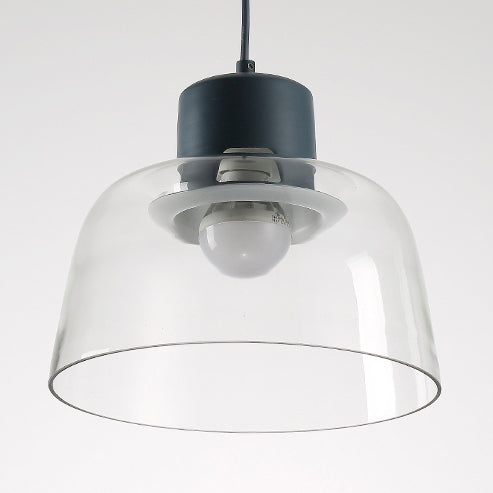 Grey/Blue/Green Bowl Pendant Light Post Modern 1 Light Clear Glass Ceiling Pendant Lamp Fixture Clearhalo 'Ceiling Lights' 'Glass shade' 'Glass' 'Modern Pendants' 'Modern' 'Pendant Lights' 'Pendants' Lighting' 119896