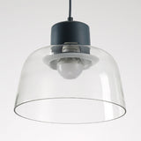 Grey/Blue/Green Bowl Pendant Light Post Modern 1 Light Clear Glass Ceiling Pendant Lamp Fixture Clearhalo 'Ceiling Lights' 'Glass shade' 'Glass' 'Modern Pendants' 'Modern' 'Pendant Lights' 'Pendants' Lighting' 119896